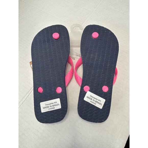 Havaianas Unicorn Charm Fantasy Girls 3/4 Slide Thong Kids Flip Flops Blue Pink - Picture 5 of 9